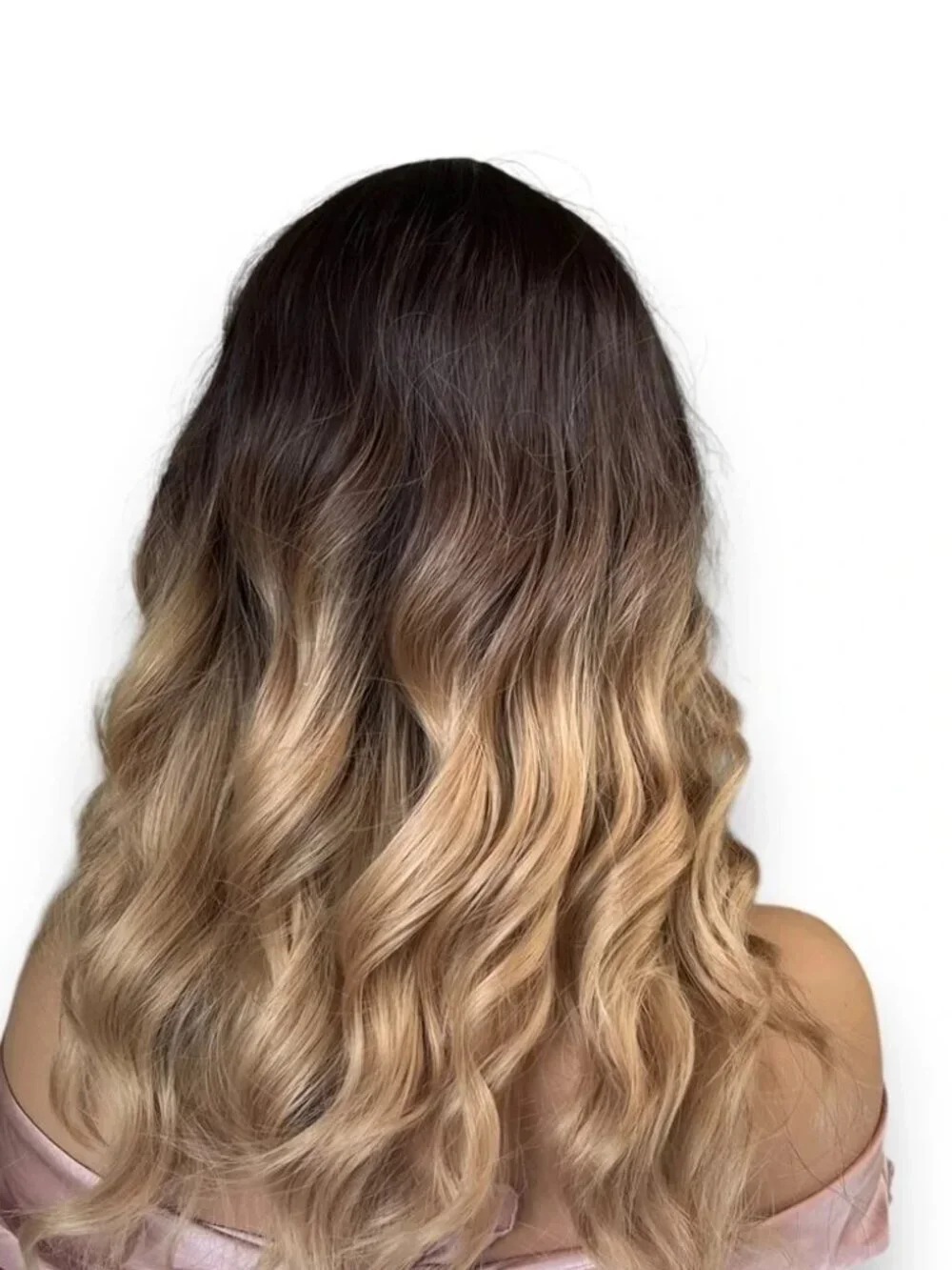 16 Inch ombre Brown To Honey Blonde wave Short Wig for Daily Use Natural